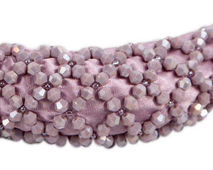 Beaded lilac fascinator headband by Cupids Millinery - Image 3