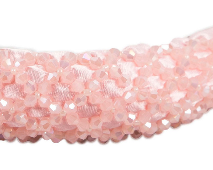 Beaded pink fascinator headband by Cupids Millinery - Image 3