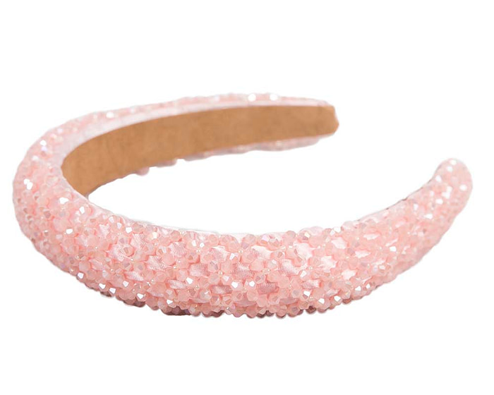 Beaded pink fascinator headband by Cupids Millinery - Image 2