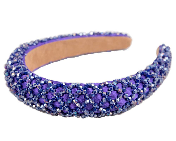 Beaded purple fascinator headband by Cupids Millinery - Image 2