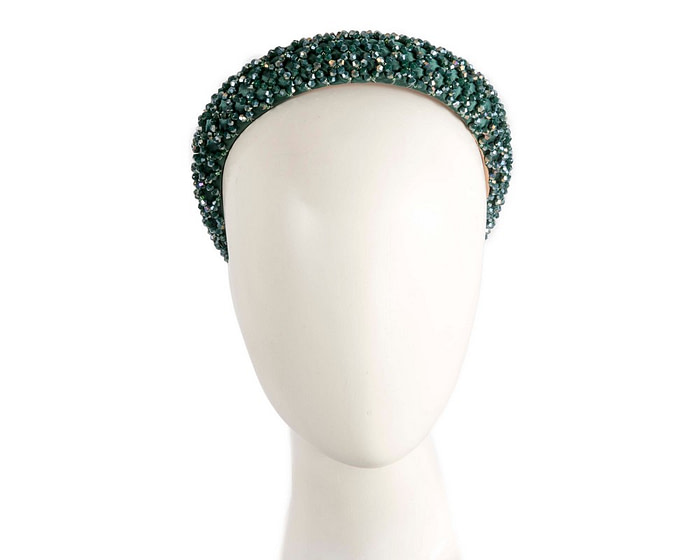 Beaded teal fascinator headband by Cupids Millinery