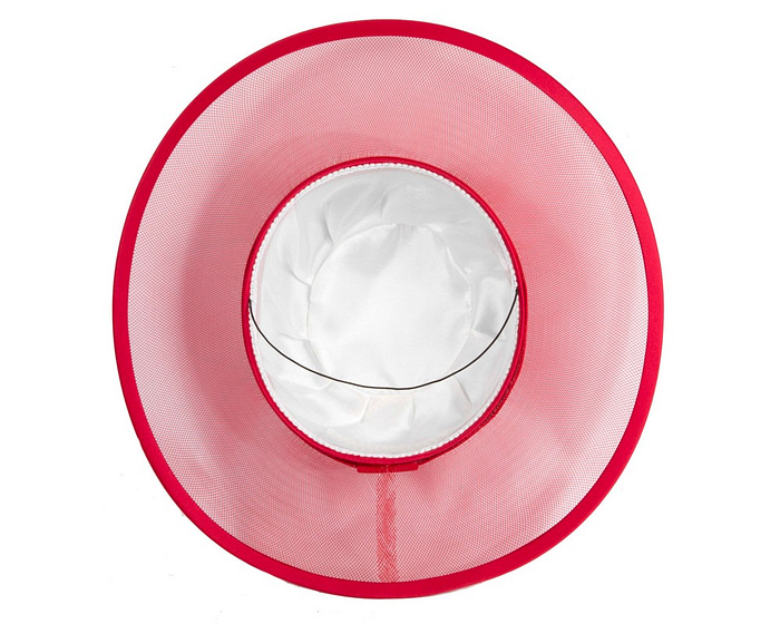 Red designers boater hat - Image 5