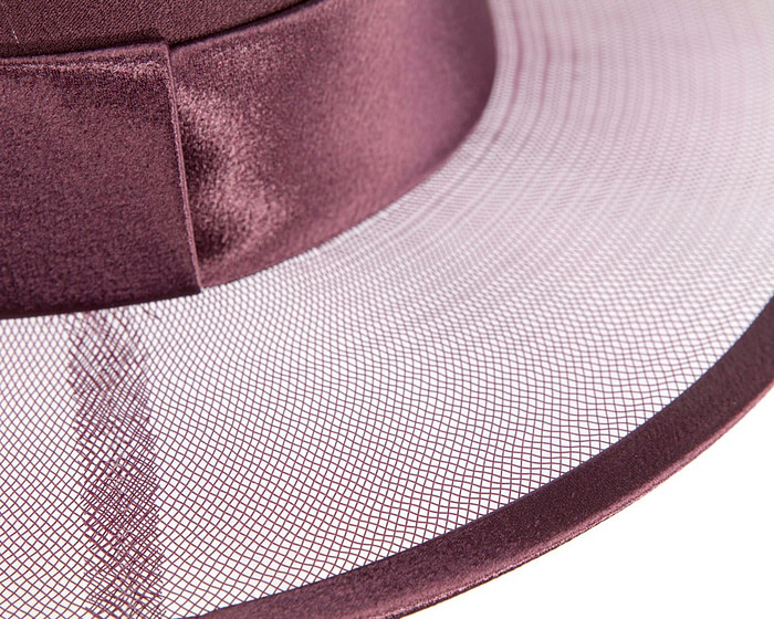 Wine colored designers boater hat - Image 6