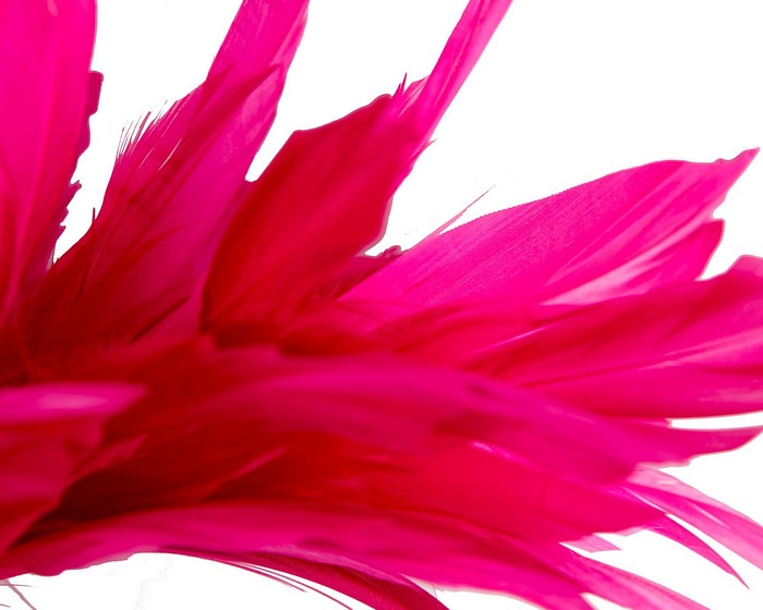 Fuchsia feather fascinator headband by Max Alexander - Image 3