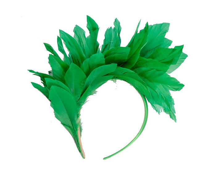 Green feather fascinator headband by Max Alexander - Image 2