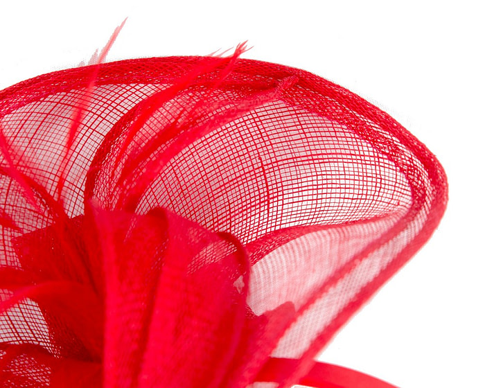 Bright Red sinamay racing fascinator by Max Alexander - Image 3