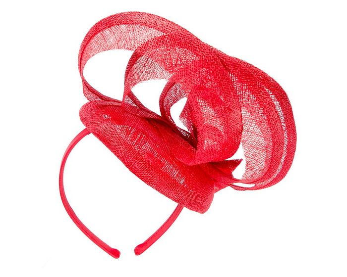 Sculpted red sinamay fascinator by Max Alexander - Image 6