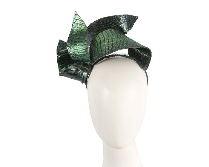 Bespoke snake green fascinator by BELEIVERA