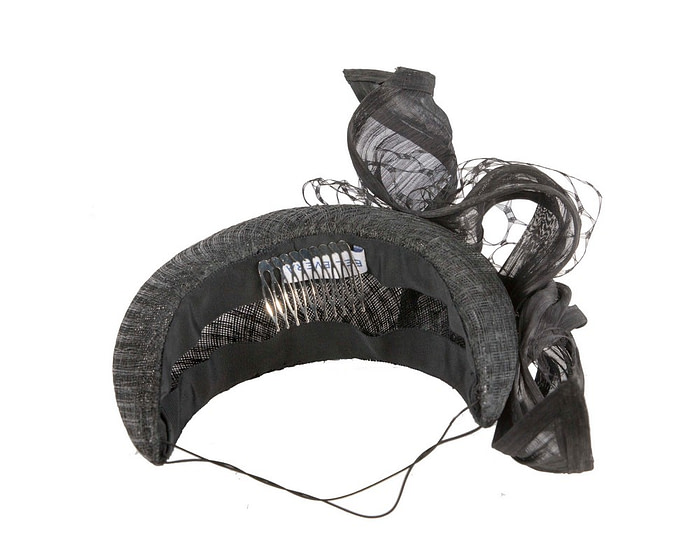 Bespoke black headband fascinator - Image 3