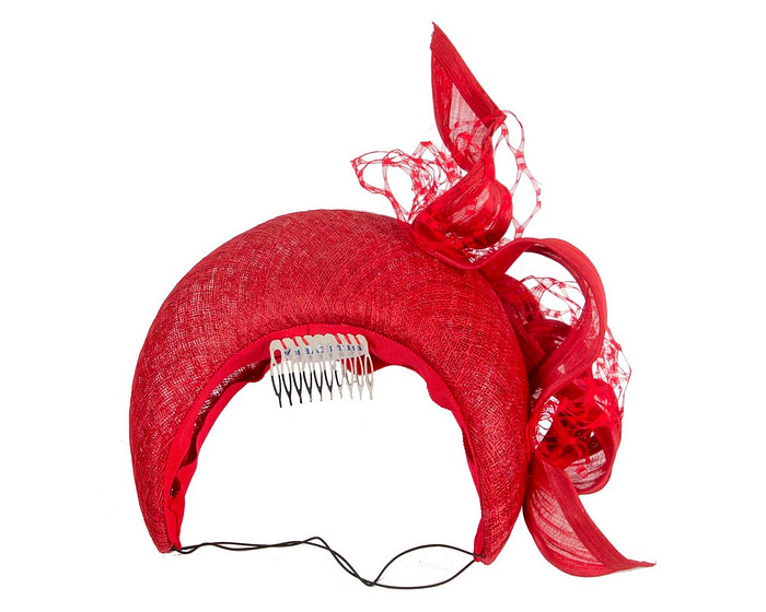 Bespoke red headband fascinator - Image 5