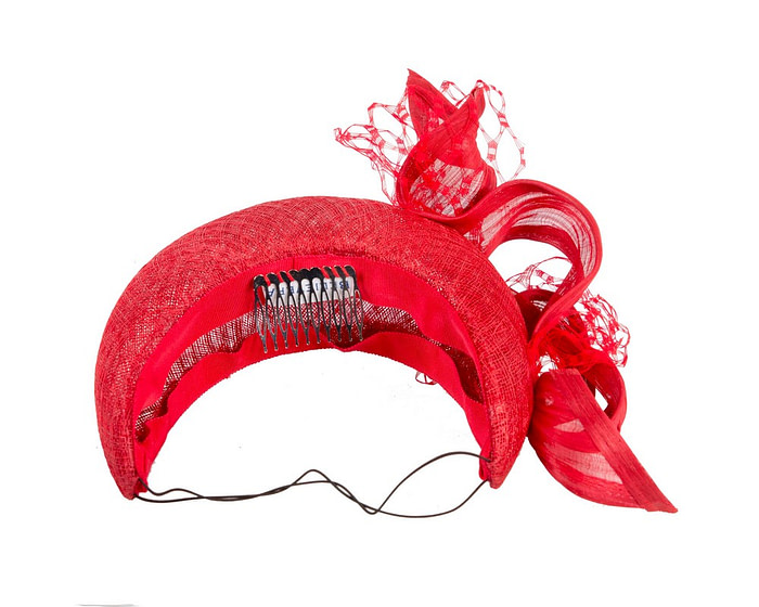 Bespoke red headband fascinator - Image 3