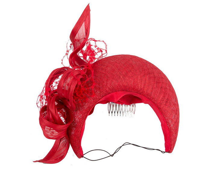 Bespoke red headband fascinator - Image 2