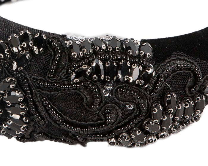Black beads covered headband - Image 3