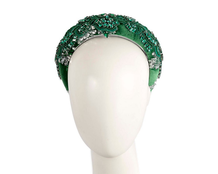 Green beads covered headband