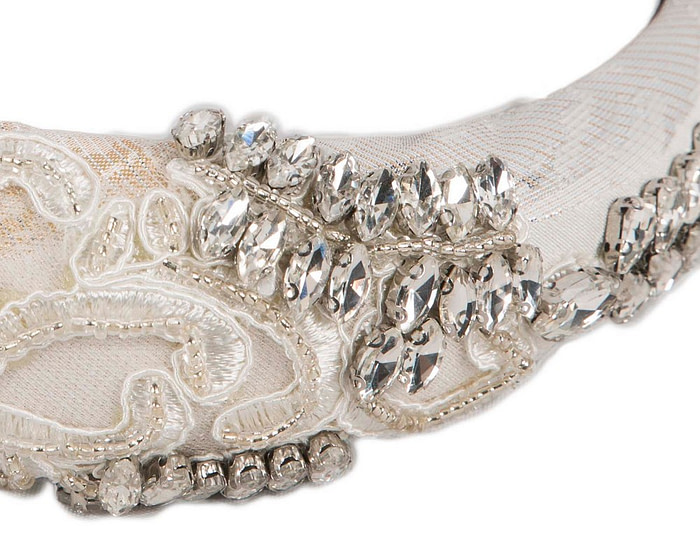 Cream beads covered headband - Image 3