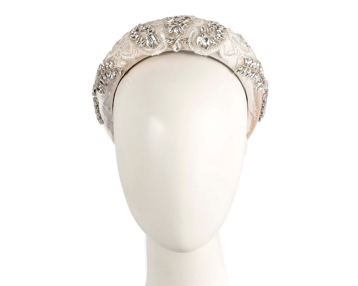 Cream beads covered headband