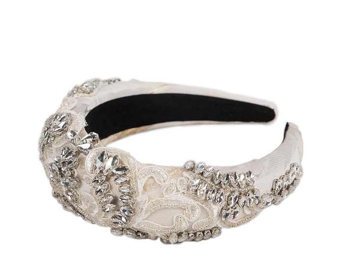 Cream beads covered headband - Image 2