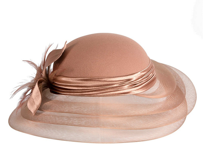 Mocca custom made mother of the bride hat - Image 4