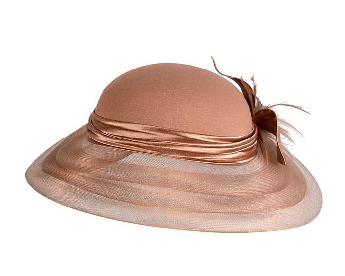 Mocca custom made mother of the bride hat - Image 3