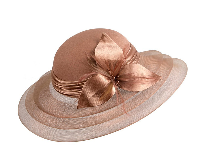 Mocca custom made mother of the bride hat - Image 2
