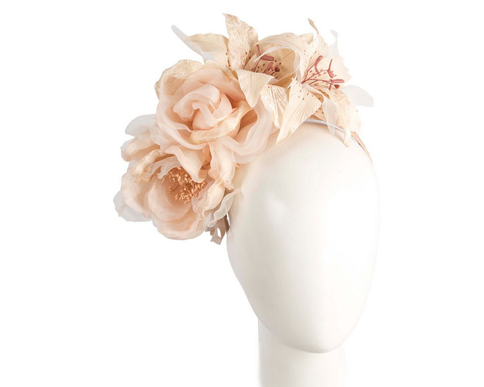 Large Nude flower fascinator by Max Alexander