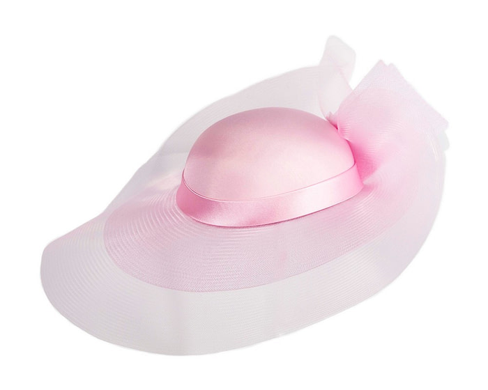 Pink large brim custom made ladies hat - Image 4