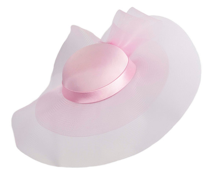 Pink large brim custom made ladies hat - Image 2