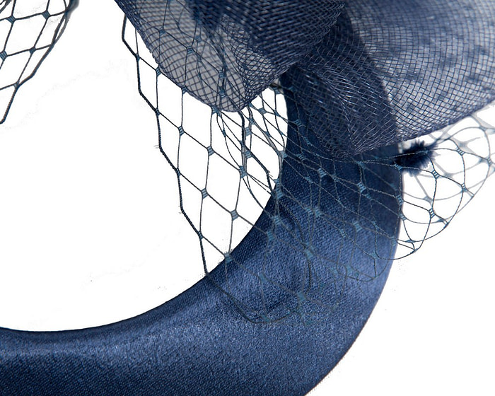 Elegant navy cocktail fascinator hat - Image 5