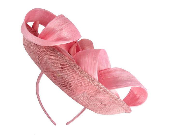 Large dusty pink fascinator with orchid flowers - Image 4
