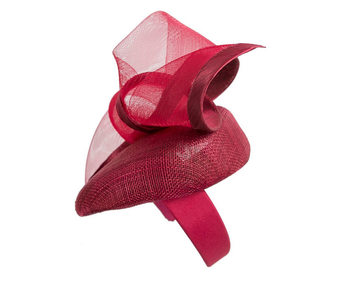 Wine-colored pillbox fascinator by Fillies Collection - Image 4