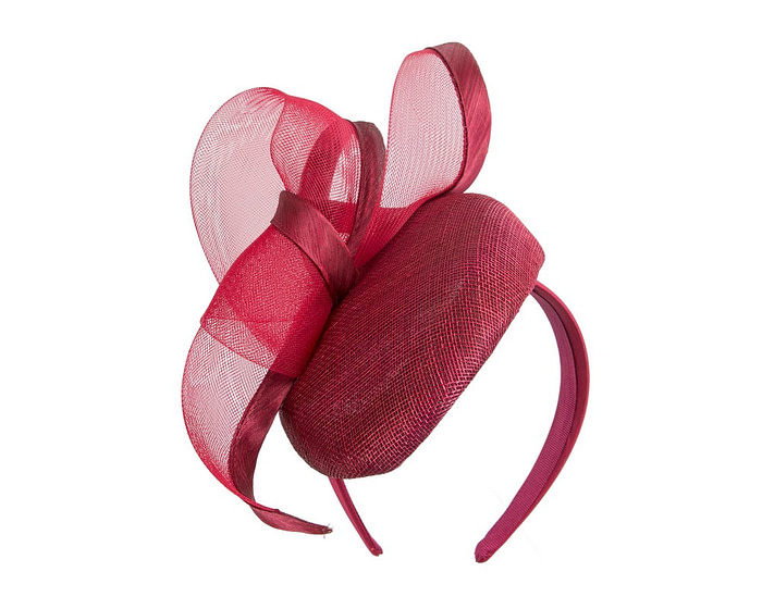 Wine-colored pillbox fascinator by Fillies Collection - Image 2