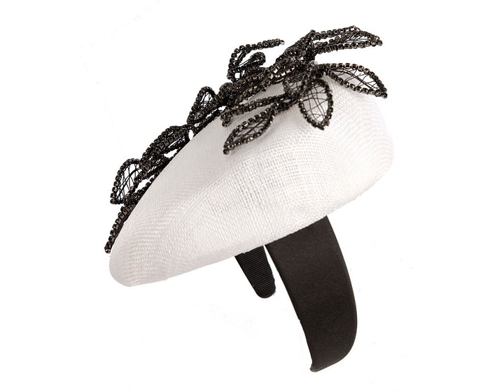 Designer white and black pillbox fascinator by Fillies Collection - Image 4