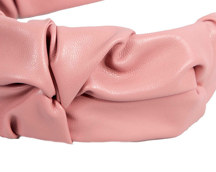 Dusty pink leather fascinator headband - Image 3