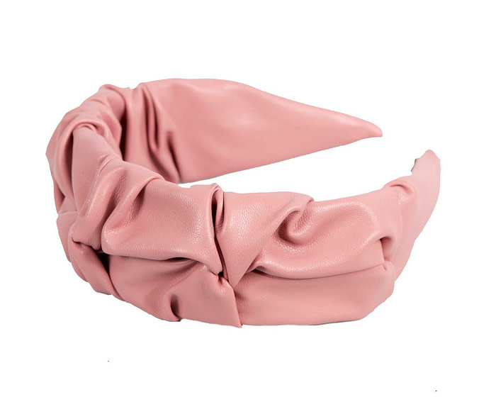 Dusty pink leather fascinator headband - Image 2