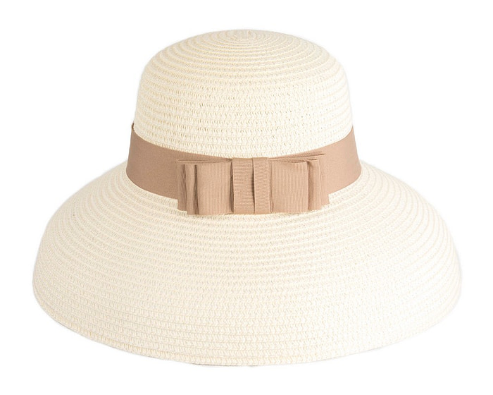 Elegant cream ladies summer beach hat - Image 6