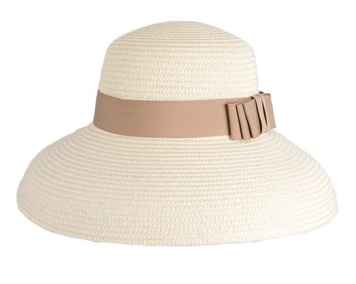 Elegant cream ladies summer beach hat - Image 4