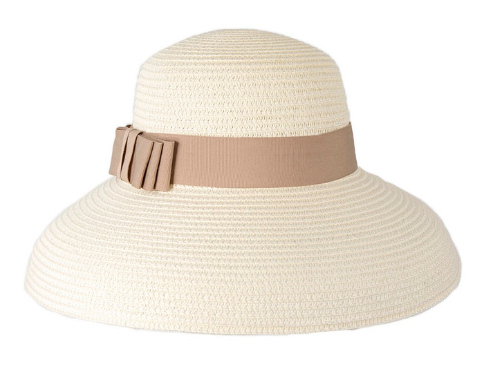 Elegant cream ladies summer beach hat - Image 3