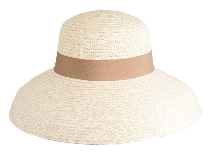 Elegant cream ladies summer beach hat - Image 2