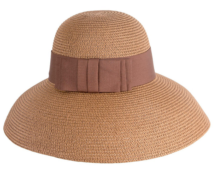 Elegant tan ladies summer beach hat - Image 6