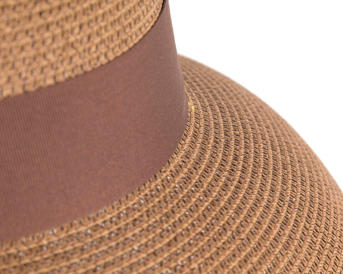Elegant tan ladies summer beach hat - Image 5
