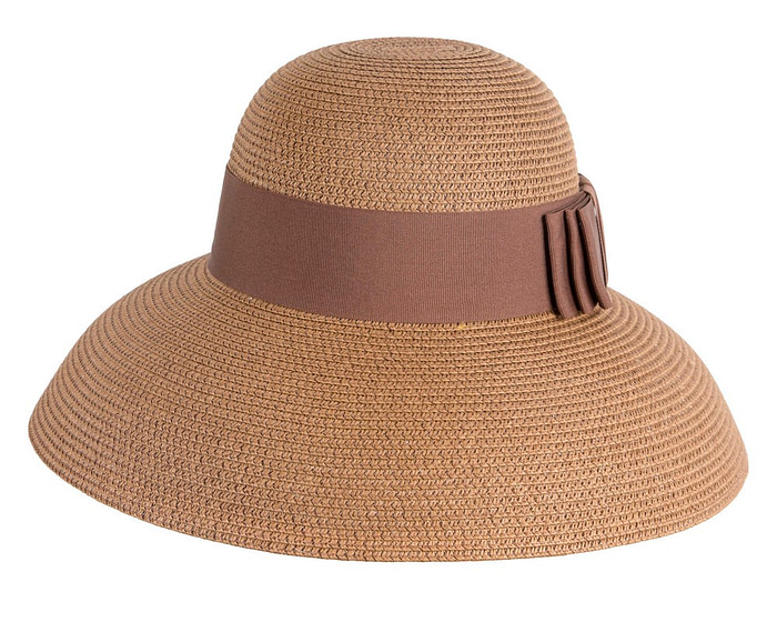 Elegant tan ladies summer beach hat - Image 4