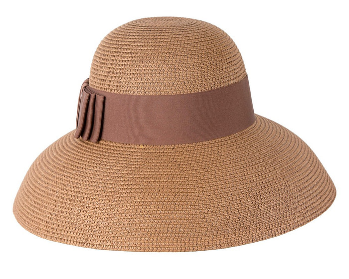 Elegant tan ladies summer beach hat - Image 3