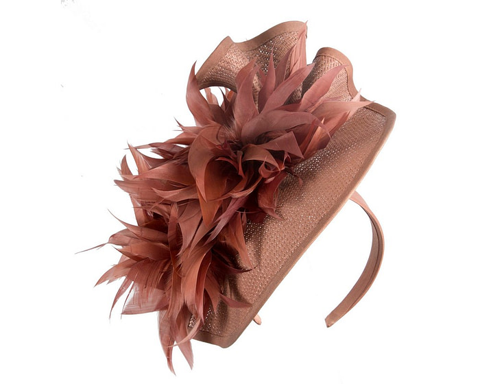 Taupe racing fascinator by Cupids Millinery - Image 2