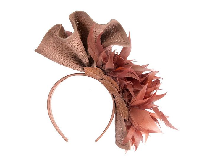 Taupe racing fascinator by Cupids Millinery - Image 6