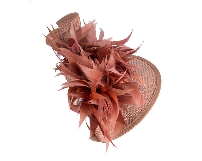Taupe racing fascinator by Cupids Millinery - Image 3