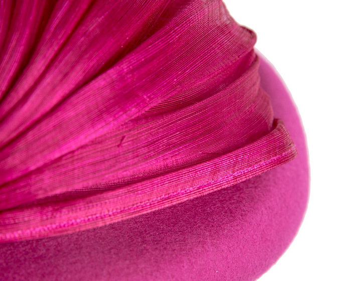 Elegant Fuchsia Felt Hat with Silk Abaca Trim by Fillies Collection - Image 5