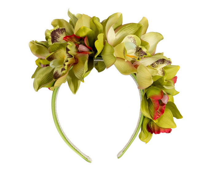Hand made exclusive lime green fascinator headband - Image 4