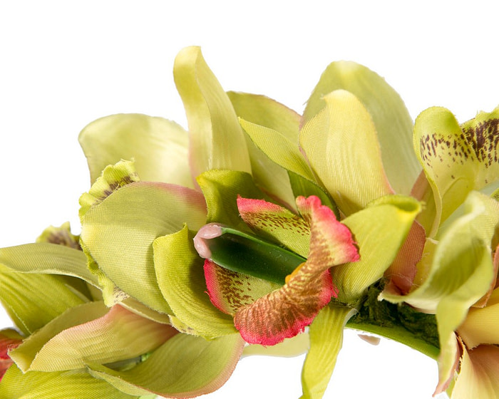 Hand made exclusive lime green fascinator headband - Image 3
