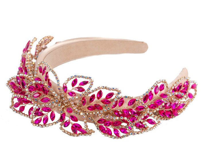 Fuchsia & Gold fascinator headband by Cupids Millinery - Image 2
