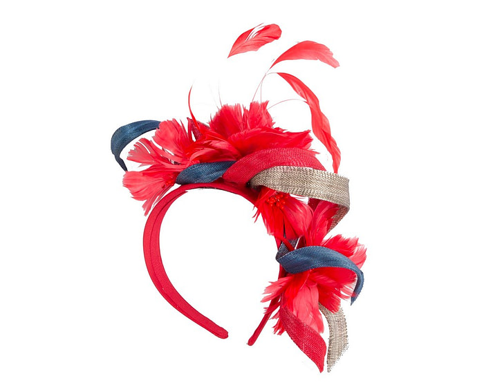 Red blue and silver exclusive fascinator - Image 2
